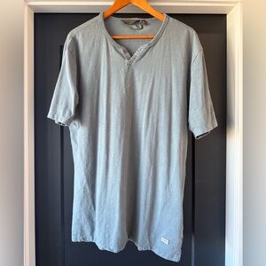 Casual Gray Short Sleeve Henley Tee